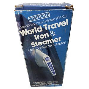 Vintage Osrow Dual Voltage World Travel Iron/Steamer  220V Adapter